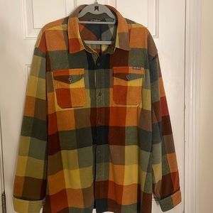 Eddie Bauer Multi-Color Plaid Fleece Button Down Shirt Jacket.